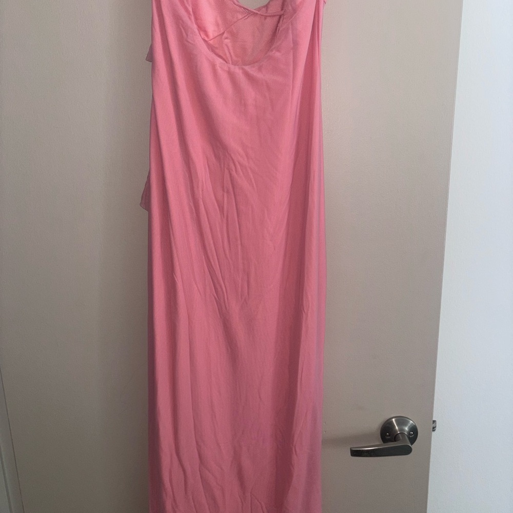Pink Ruffled Maxi Dress - Picture 2 of 2